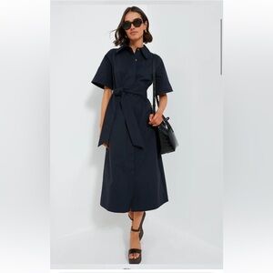 Tuckernuck Blue Notched Collar Midi Dress